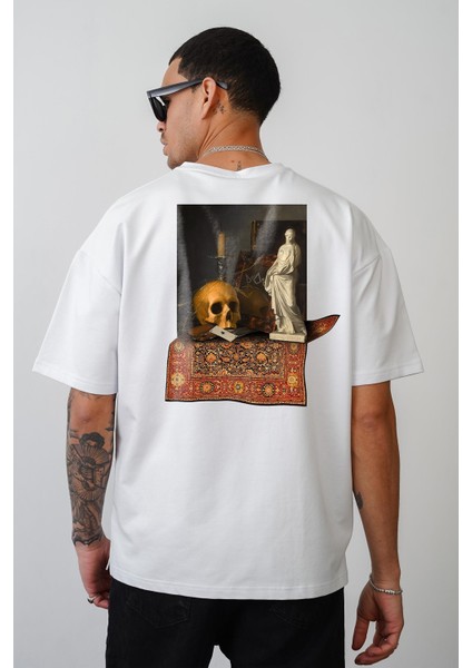 Kuru Kafa Baskılı Oversize Kesim Unisex T-Shirt