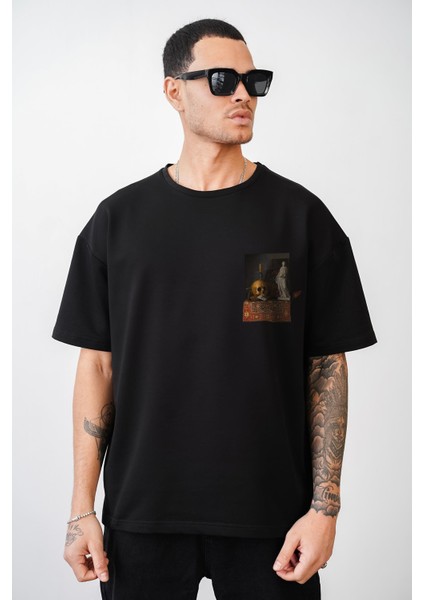 Kuru Kafa Baskılı Oversize Kesim Unisex T-Shirt