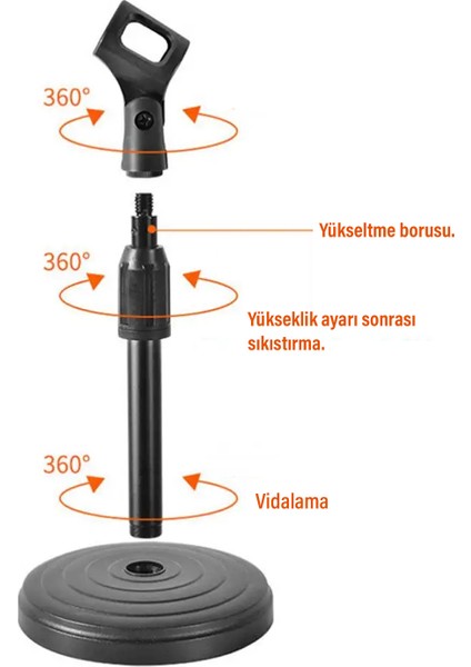 Masaüstü Ayarlı Mikrofon Standı
