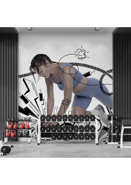 Spor Salonu Duvar Kağıdı Baskı fiyatları