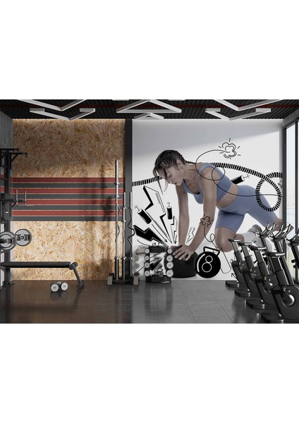 Spor Salonu Duvar Kağıdı Baskı modelleri