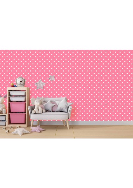 Pembe Noktalı Duvar Kağıdı Baskı fırsatları