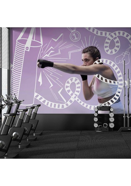 Dövüşçü Kadın Spor Salonu Duvar Kağıdı Baskı