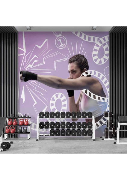 Dövüşçü Kadın Spor Salonu Duvar Kağıdı Baskı fiyatları