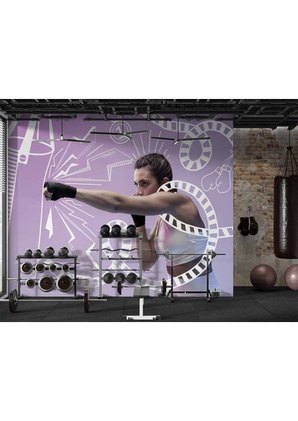 Dövüşçü Kadın Spor Salonu Duvar Kağıdı Baskı modelleri