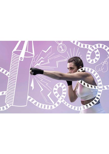 Dövüşçü Kadın Spor Salonu Duvar Kağıdı Baskı indirimleri