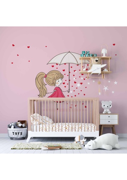 Kız Çizimi Çocuk Odası Duvar Kağıdı Baskı modelleri