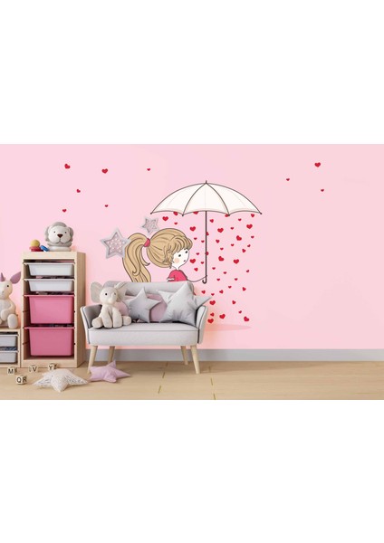 Kız Çizimi Çocuk Odası Duvar Kağıdı Baskı fırsatları