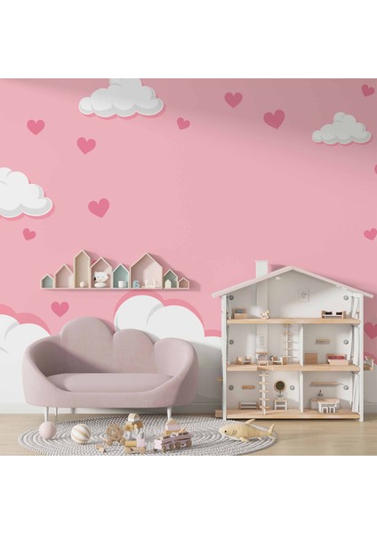 Bulut Temalı Çocuk Odası Duvar Kağıdı Baskı