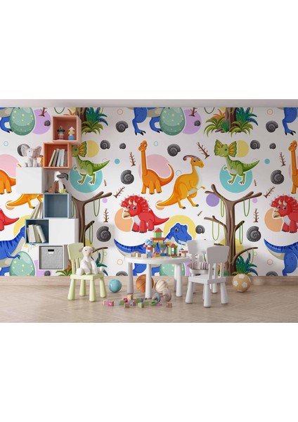 Dinazor Desenli Çocuk Oyun Odası Duvar Kağıdı Baskı indirimleri