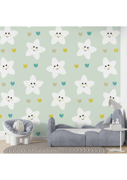 Yıldız Temalı Çocuk Odası Duvar Kağıdı Baskı