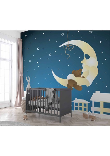 Ay Yıldızlı Gece Çocuk Odası Duvar Kağıdı Baskı fiyatları