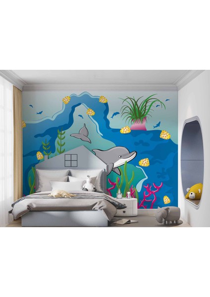 Denizaltı Yunus Çocuk Odası Duvar Kağıdı Baskı fırsatları
