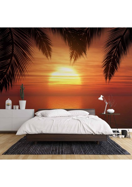 Günbatımı Palmiye Deniz Manzaralı Duvar Kağıdı Baskı fiyatları