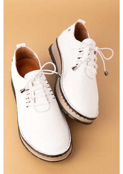 Deri Hafif Taban Rahat Günlük Ayakkabı BYZ.530 - Beyaz - 42