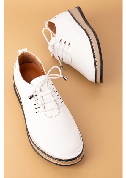 Deri Hafif Taban Rahat Günlük Ayakkabı BYZ.530 - Beyaz - 42 fırsatları