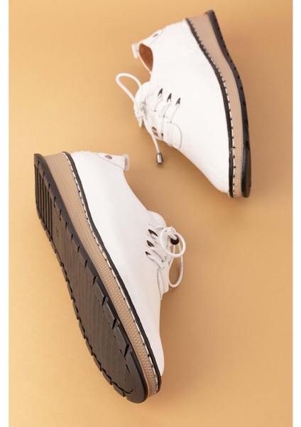 Deri Hafif Taban Rahat Günlük Ayakkabı BYZ.530 - Beyaz - 42 indirimleri