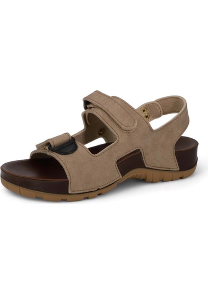 Konfores 1522-9829-2 Tam Anatomik Erkek Sandalet - NKT01522-KUM-44