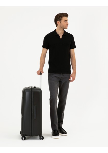 Erkek Siyah Slim Fit Tişört 50296772-VR046 fırsatları
