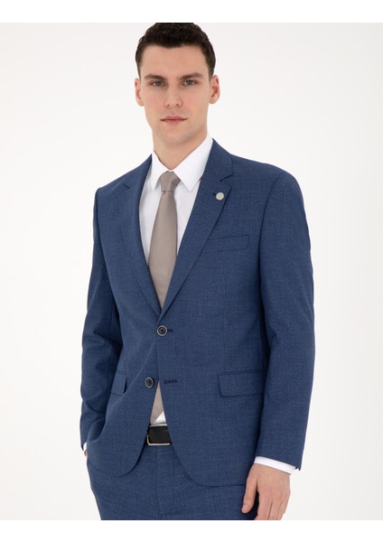 Erkek Koyu Mavi Slim Fit Yün Karışımlı Takım Elbise 50285902-VR032 fiyatları