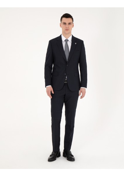 Erkek Lacivert Slim Fit Takım Elbise 50285263-VR033