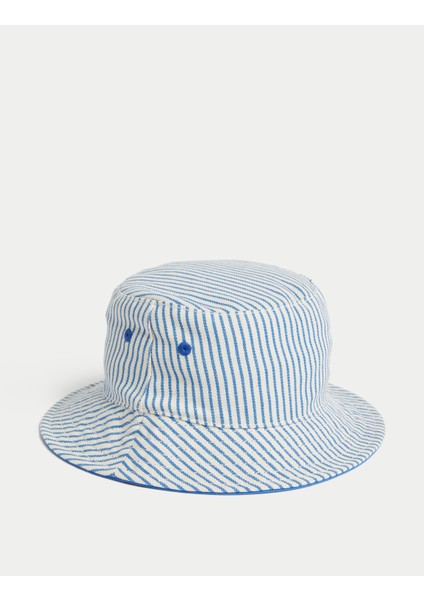Saf Pamuklu Çizgili Sun Smart Şapka (0-1 Yaş) fiyatları