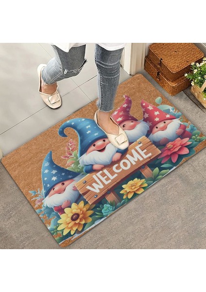 Valerine Life Çiçekler ve Cüceler Welcome Kapı Önü Paspası 45X70CM