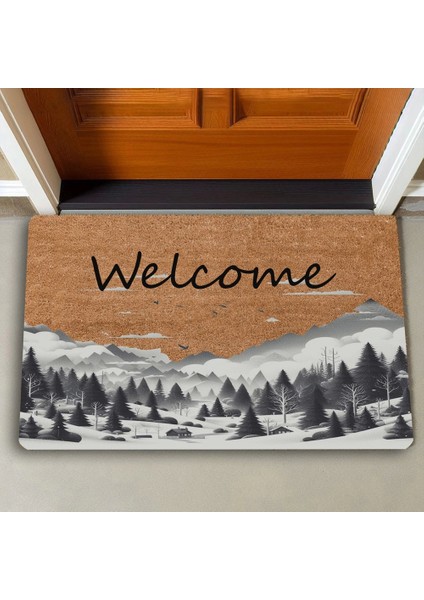 Kar ve Çam Ormanı Welcome Kapı Önü Paspası 45X70CM