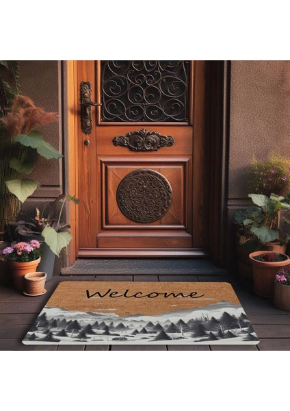 Kar ve Çam Ormanı Welcome Kapı Önü Paspası 45X70CM