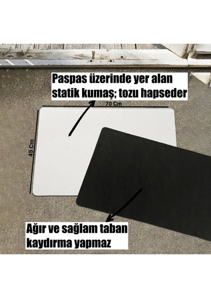 Retro Yonca Yaprağı Welcome Kapı Önü Paspası 45X70CM