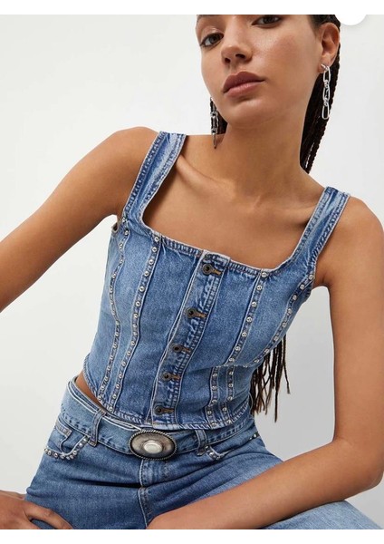 Liu Jo Metal Detaylı Crop