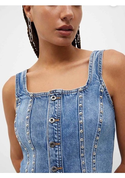 Liu Jo Metal Detaylı Crop