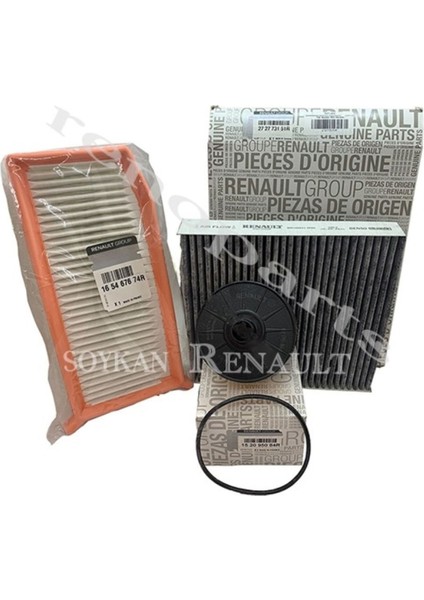 Renault Maıs Muhtalif Clio4 ve Symbol 1.5 Dci 2012 ve Sonrası Uyumlu 3 Lü Filtre Bakım Seti