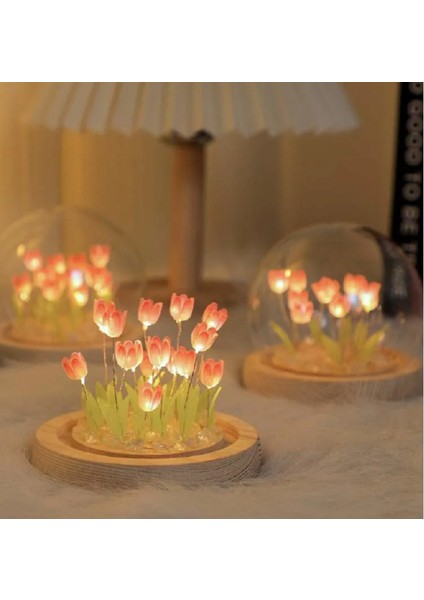 Lale Gece ve Masa Lambası Ledli Işıklı