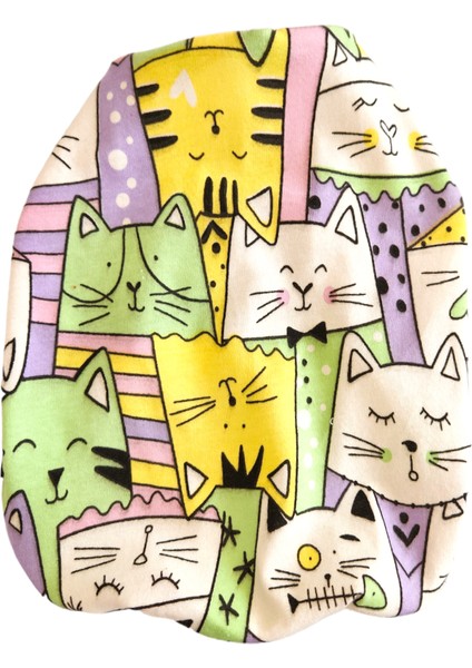 Kedi Köpek Kıyafeti Renkli Neşeli Suratlar organik Tshirt Atlet