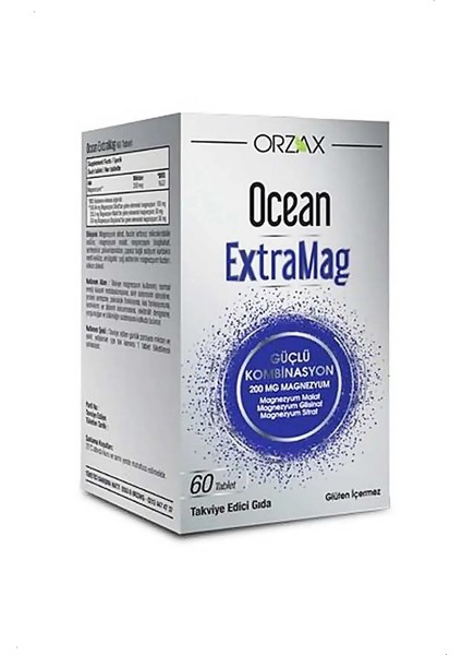 Extramag Üçlü Kombinasyon 200 Mg Magnezyum 60 Tablet