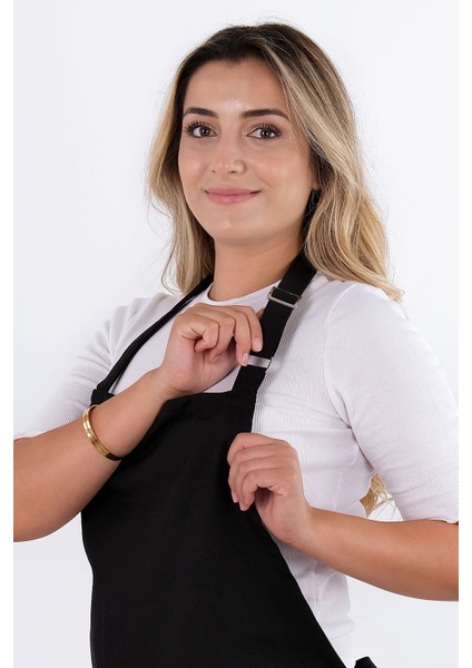 Simple 3'lü Set Ayar Askılı Mutfak Önlüğü Seti (Eldiven, Tutacak)