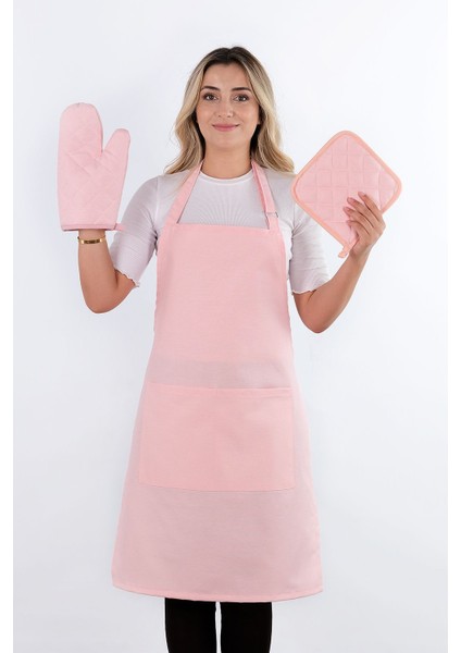 Simple 3'lü Set Ayar Askılı Mutfak Önlüğü Seti (Eldiven, Tutacak) fiyatları