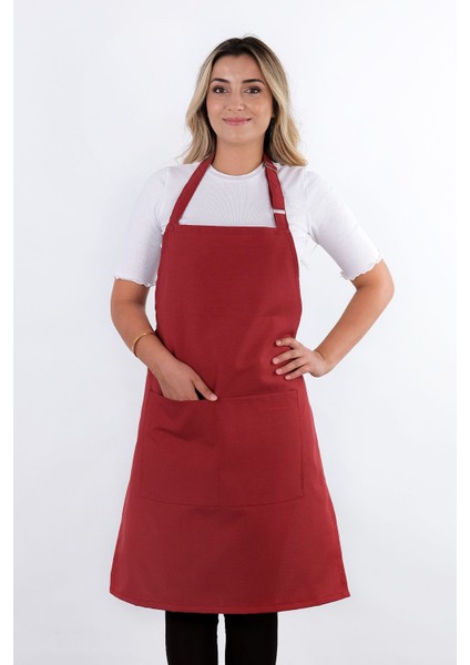 Simple 3'lü Set Ayar Askılı Cepli Mutfak Önlüğü Seti (2 Eldiven) Şef Garson Kafe Aşçı Barista