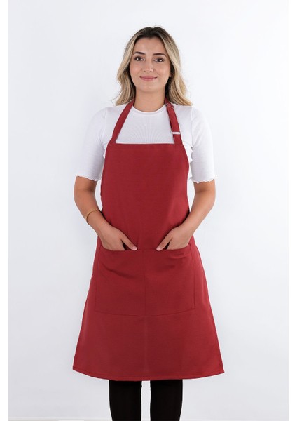 Simple 3'lü Set Ayar Askılı Cepli Mutfak Önlüğü Seti (2 Eldiven) Şef Garson Kafe Aşçı Barista