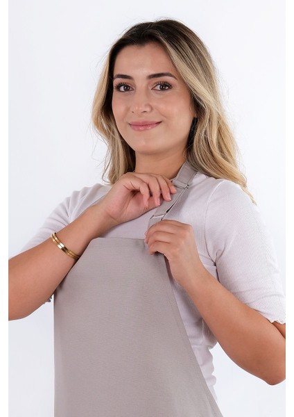 Simple 3'lü Set Ayar Askılı Mutfak Önlüğü Seti (Eldiven, Tutacak)