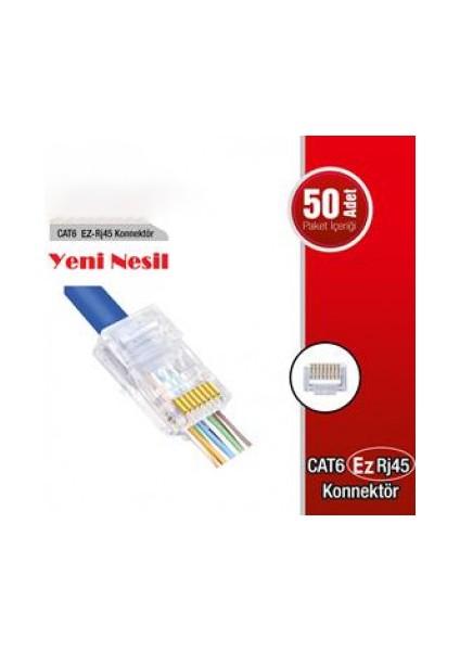 Yeni Nesil Ağ Pensesi ve 100 Adet Delikli Cat6 Konnektör