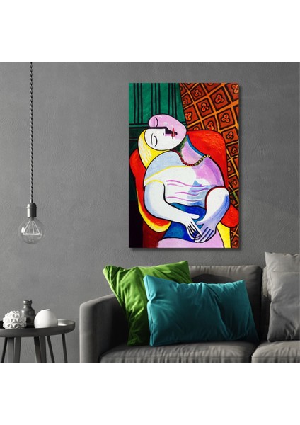 Tekli Dikey Kanvas Duvar Tablosu Pablo Picasso Rüya Eseri