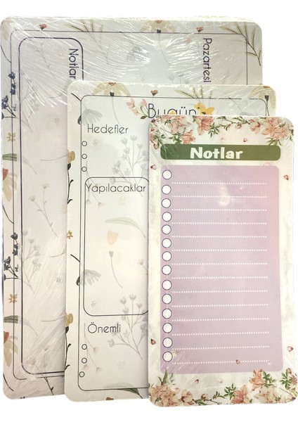 Planlama Seti 3'lü Günlük Planlayıcı Haftalık Planlayıcı Notlar Özel Set