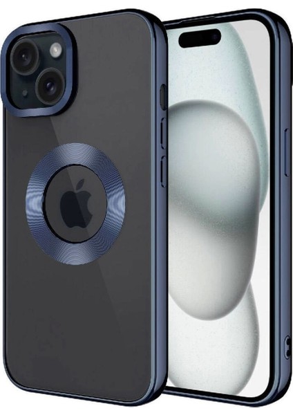 iPhone 15 Uyumlu Kılıfkamera Korumalı Logo Gösteren Omega Kapak