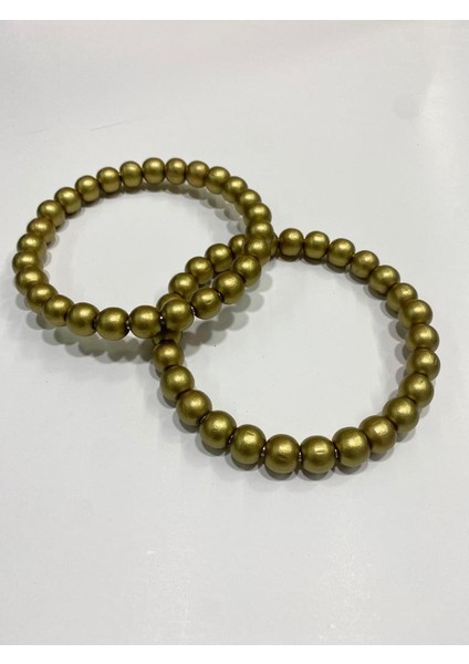 Ahşap Boncuklu Yuvarlak Çanta Sapı 12 cm