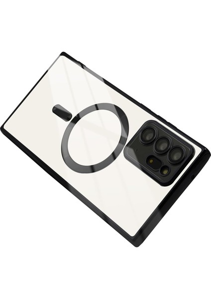 Samsung Galaxy Note 20 Ultra Kılıf Kamera Lens Korumalı Renkli Magsafe Şeffaf Silikon Siyah