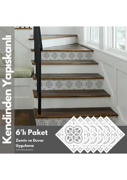6ADET 20CM×20CM Kendinden Yapışkanlı Duvar Kaplama Mutfak Banyo Pvc Sticker Dekorasyon