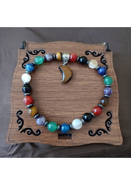 7 Çakra Bileklik Kaplan Gözü Taşı, Ametist, Aventurin Lapis, Sitrit, Oniks, Akik Doğal Taş Bileklik fiyatları