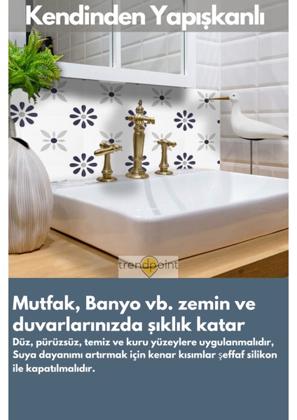 Kendinden Yapışkanlı Pvc Sticker 6ADET 20CM×20CM Mutfak Banyo Duvar Zemin Kaplama